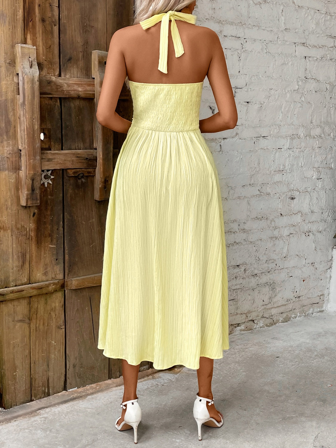 Halter Neck Midi Dress-Angel Casuals