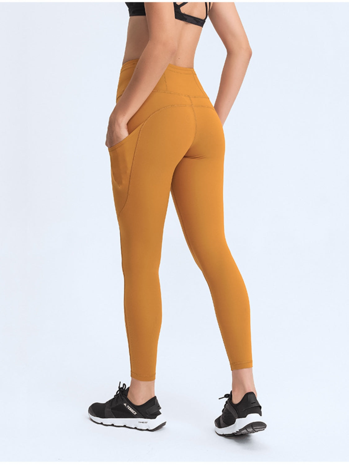 Wide Waistband Leggings with Pockets-Angel Casuals