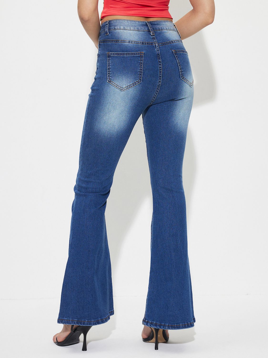 Mid-Rise Waist Bootcut Jeans-Angel Casuals