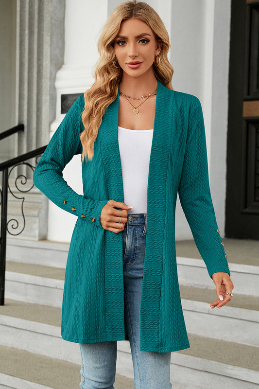 Open Front Long Sleeve Cardigan-Angel Casuals