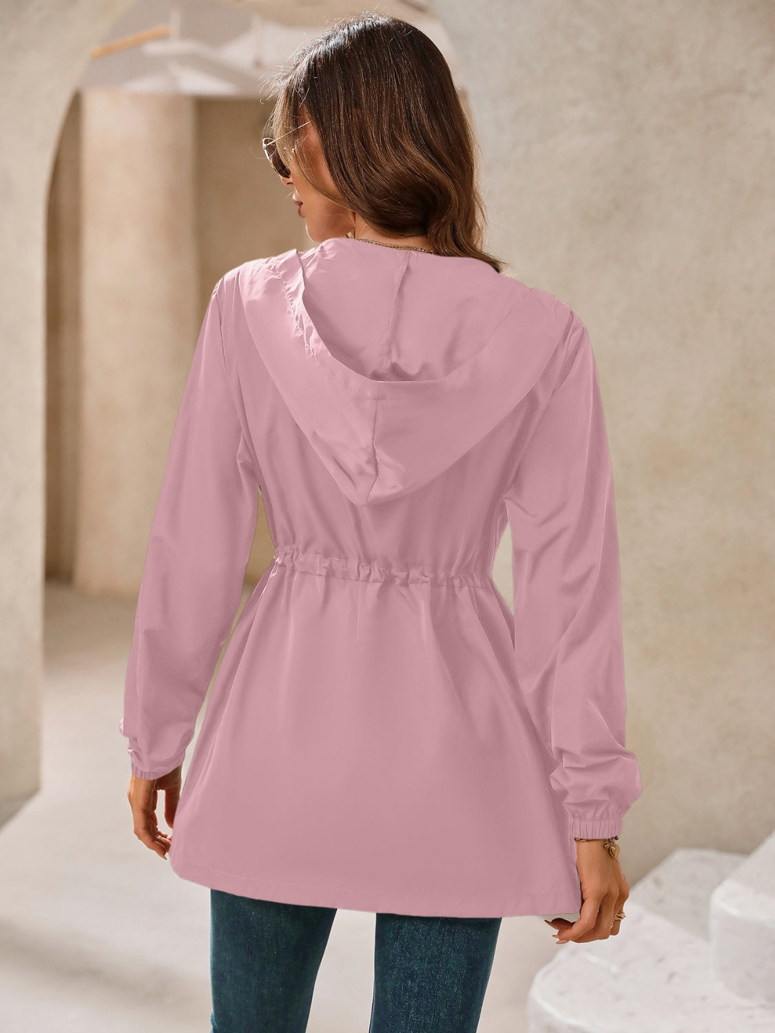 Ivy Lane Outdoor Waterproof Long Sleeve Hooded Windbreaker-Angel Casuals