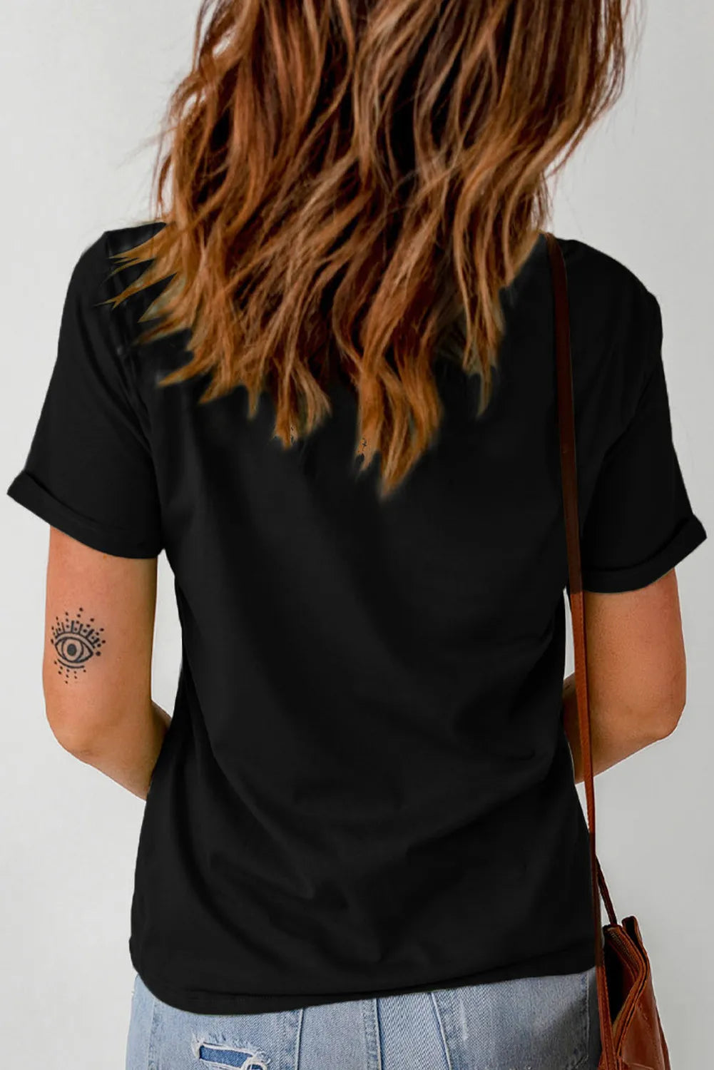Letter Graphic Round Neck Short Sleeve T-Shirt-Angel Casuals
