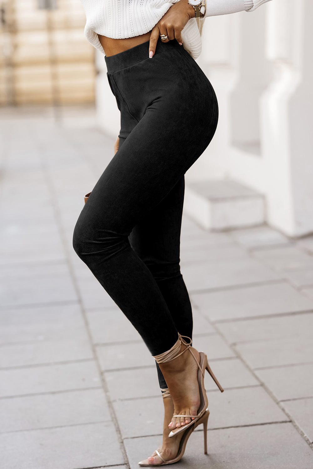 High Waist Skinny Leggings-Angel Casuals