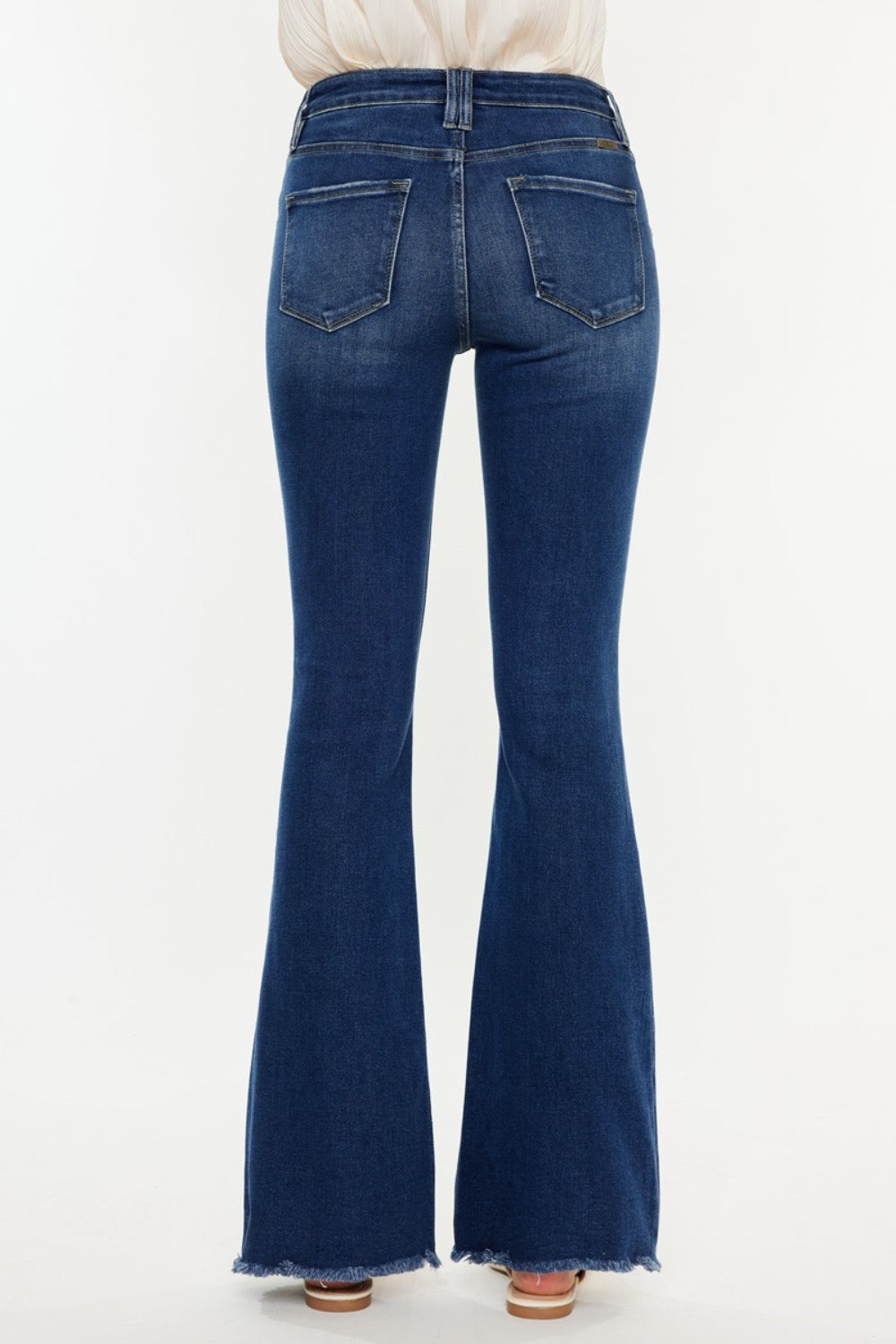 Kancan Cat's Whiskers Raw Hem Flare Jeans-Angel Casuals