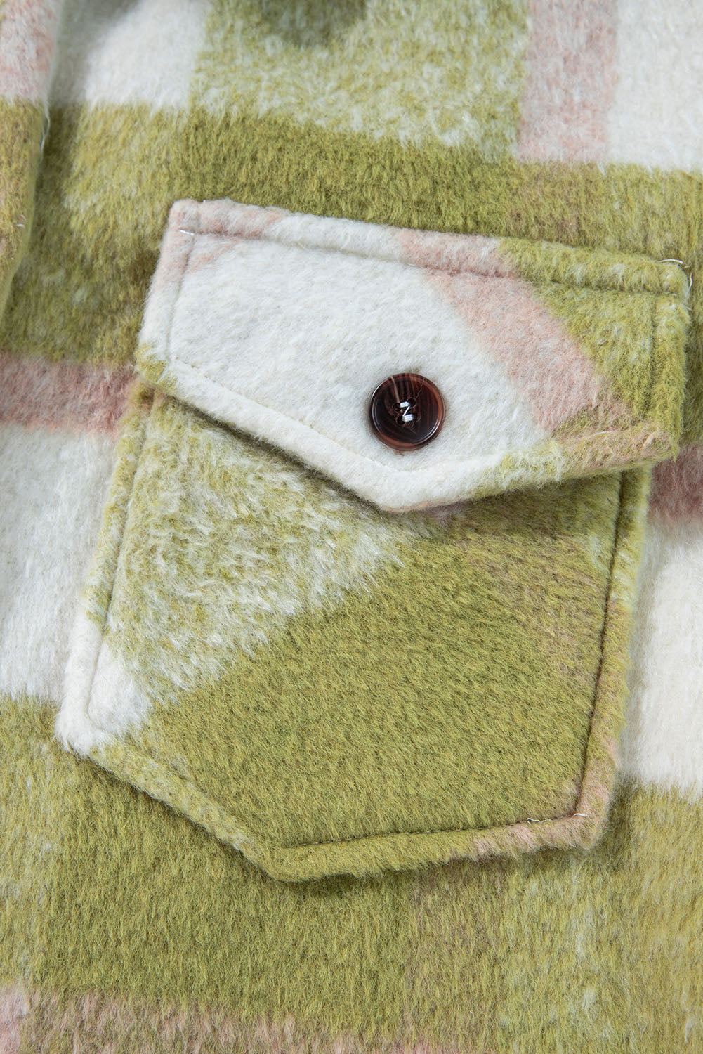 Pocketed Plaid Collared Neck Shacket-Angel Casuals