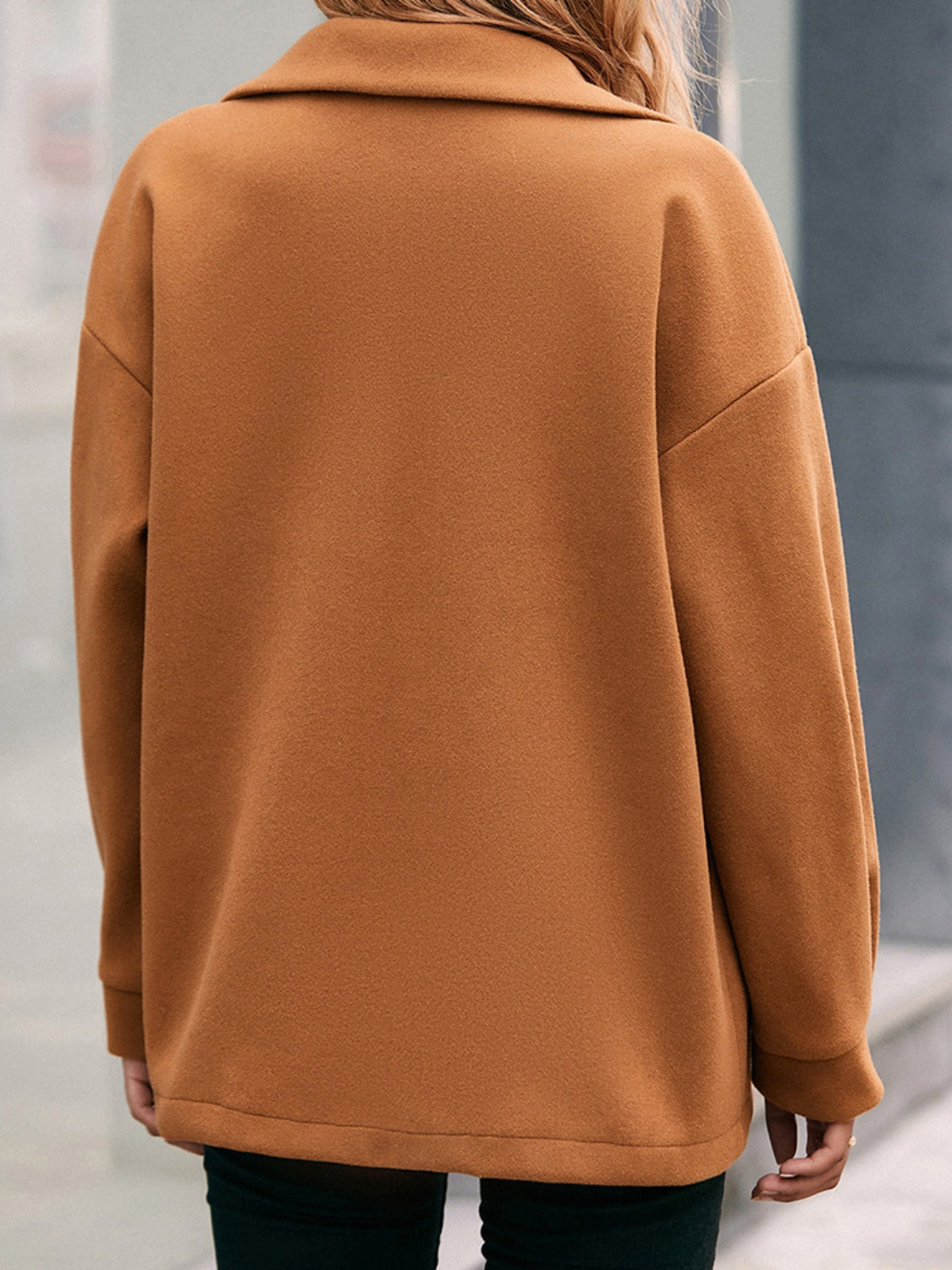 Ivy Lane Pocketed Snap Down Dropped Shoulder Jacket-Angel Casuals