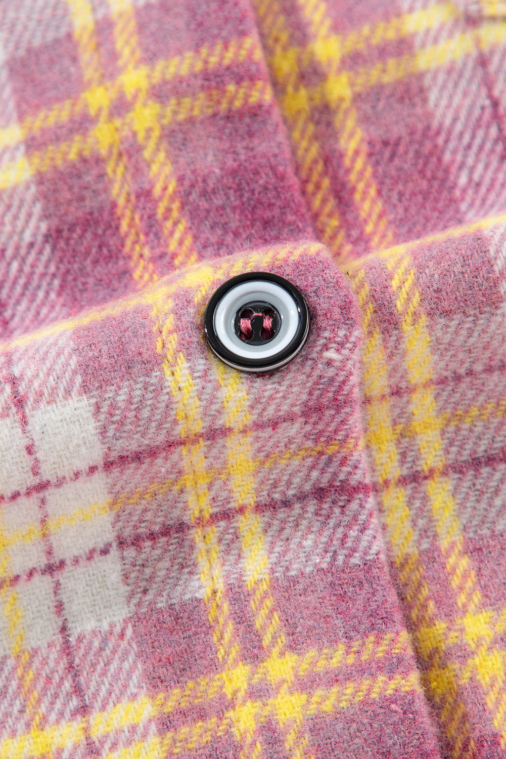 Plaid Collared Neck Button Up Shacket-Angel Casuals