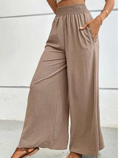 Wide Waistband Relax Fit Long Pants-Angel Casuals