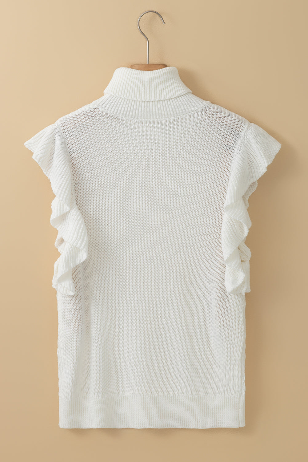 Cable-Knit Turtleneck Cap Sleeve Sweater-Angel Casuals