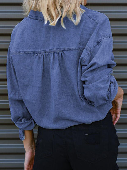 Tie Detail Denim Top-Angel Casuals