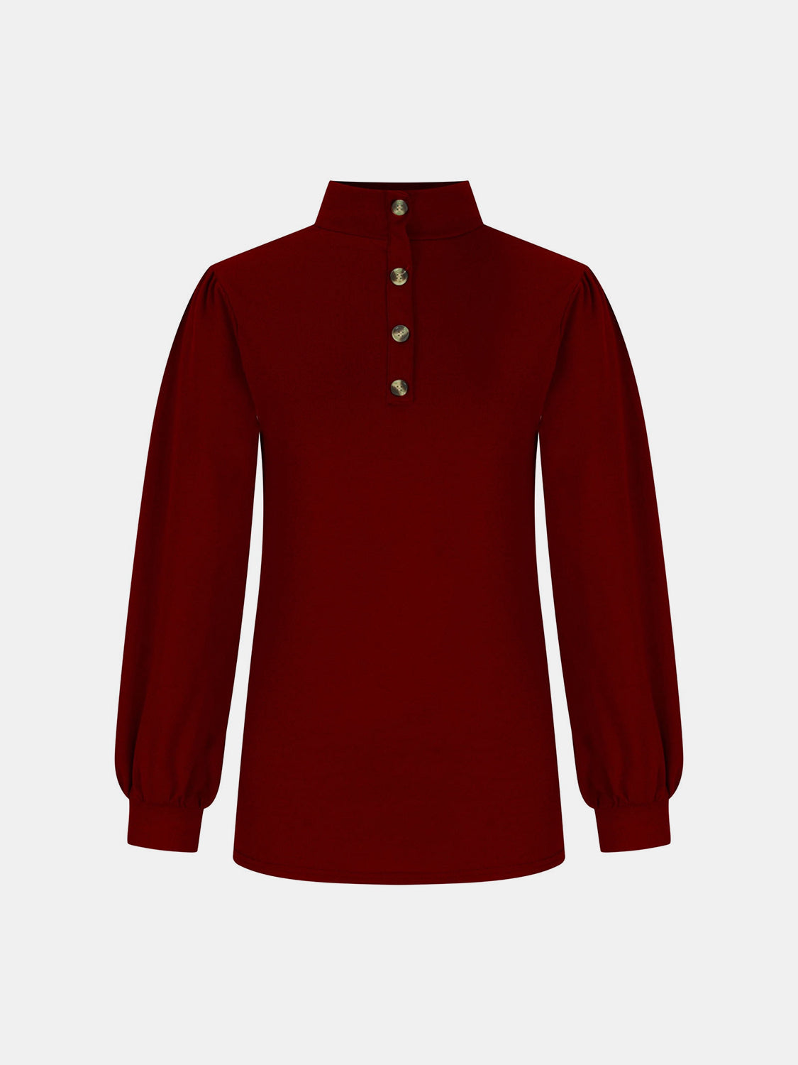 Full Size Mock Neck Long Sleeve T-Shirt-Angel Casuals