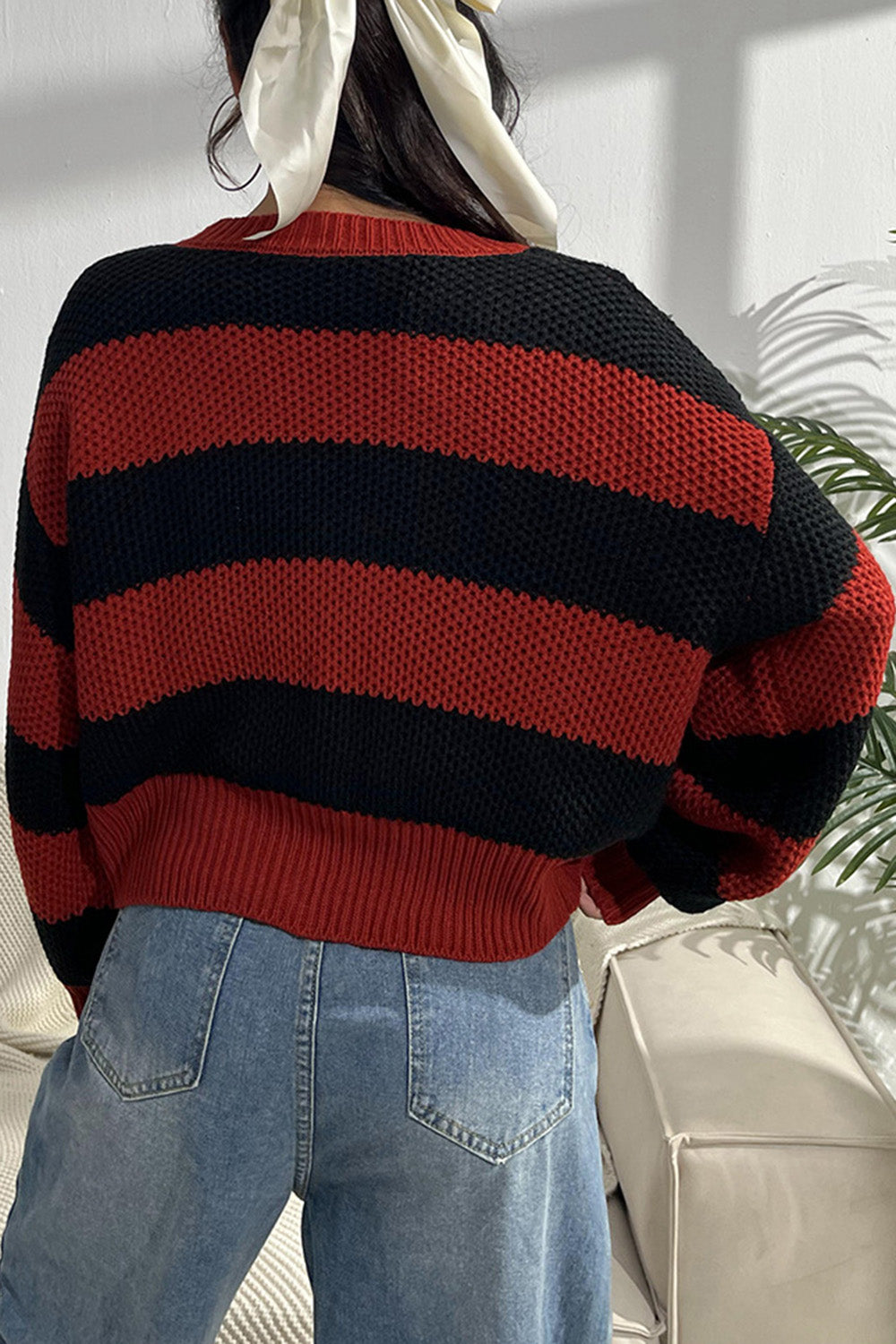 Striped Button Up Dropped Shoulder Cardigan-Angel Casuals