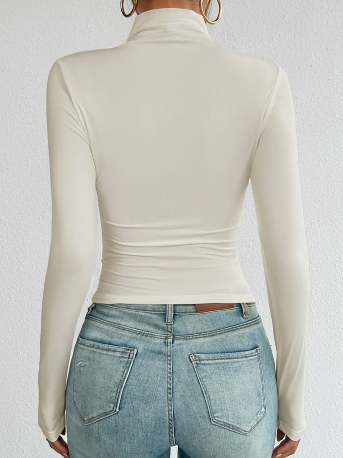 Devine Mock Neck Long Sleeve T-Shirt-Angel Casuals