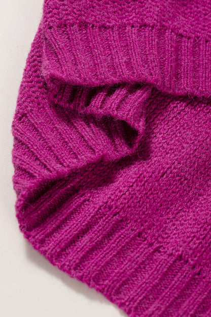 Color Block Drop Shoulder Round Neck Sweater-Angel Casuals