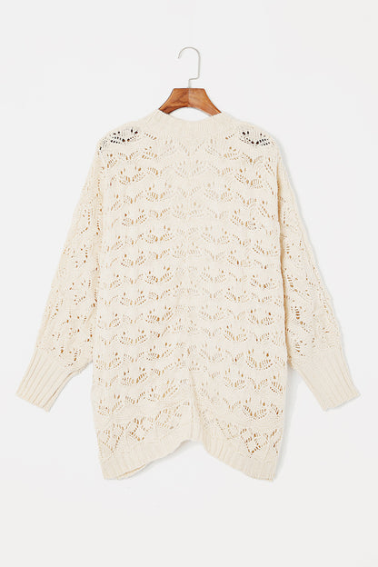 Plus Size Open Front Long Sleeve Cardigan-Angel Casuals