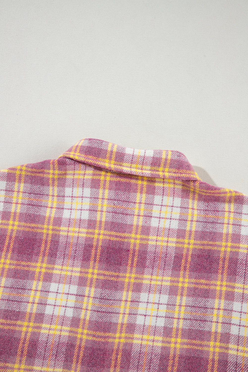 Plaid Collared Neck Button Up Shacket-Angel Casuals