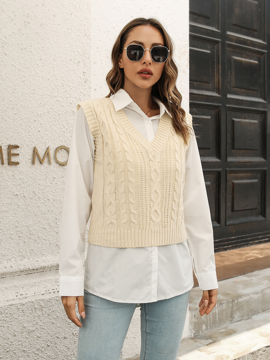 Urban Style V-Neck Sweater Vest-Angel Casuals