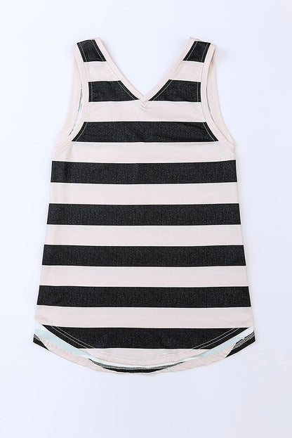 Striped V-Neck Tank-Angel Casuals