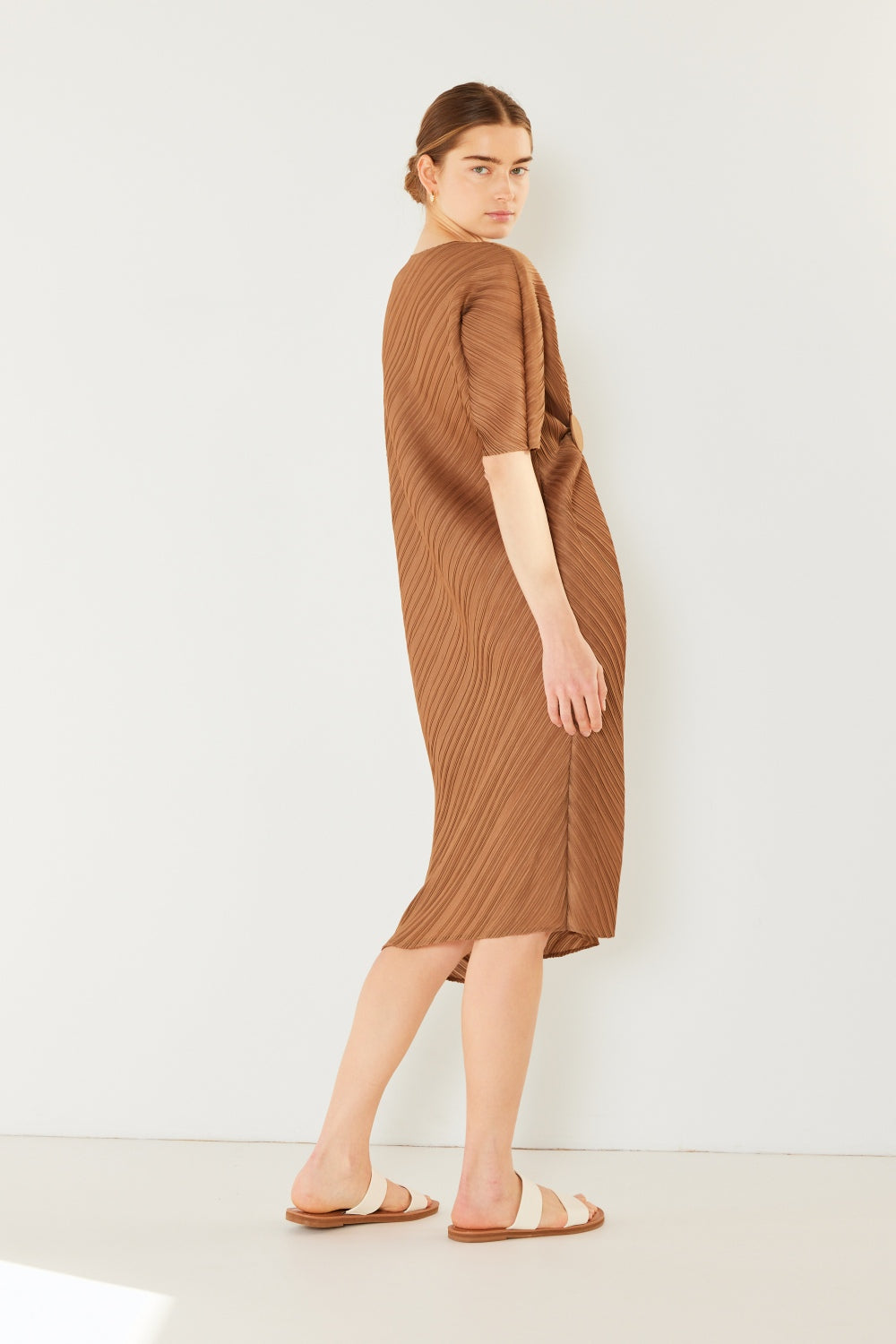 Marina West Swim Pleated Dolman Sleeve Dress-Angel Casuals