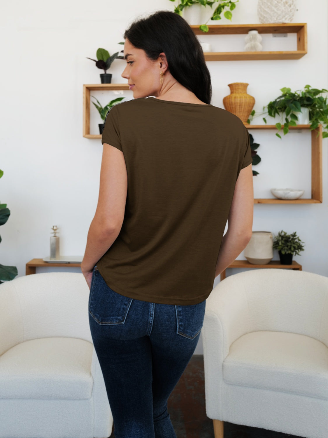 FAM-FAM V-Neck Short Sleeve T-Shirt-Angel Casuals