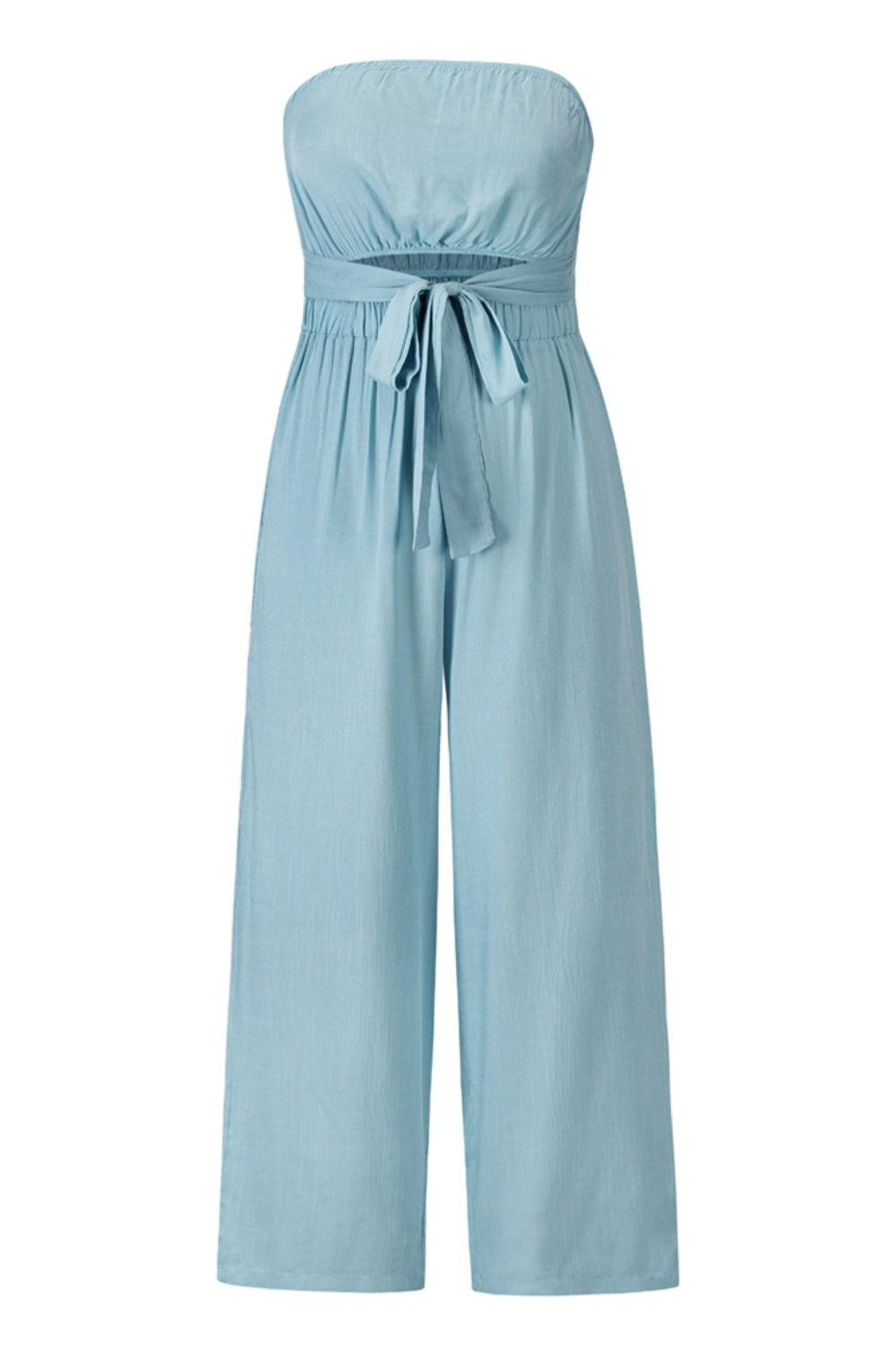 Tied Cutout Tube Wide Leg Jumpsuit-Angel Casuals