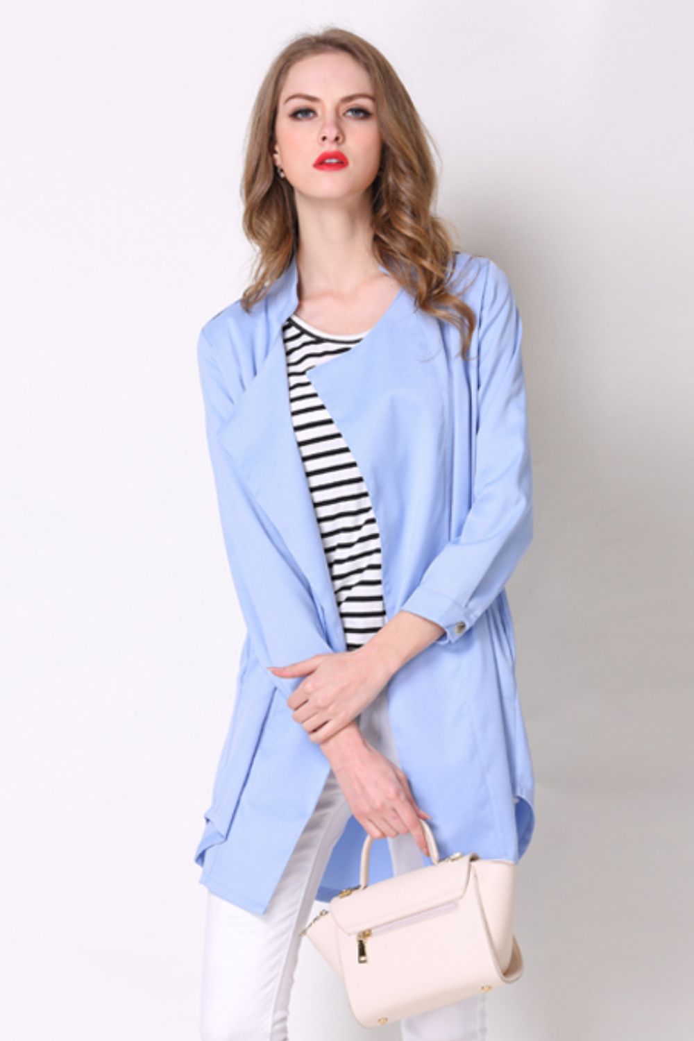 Full Size Open Front Longline Trench Coat-Angel Casuals