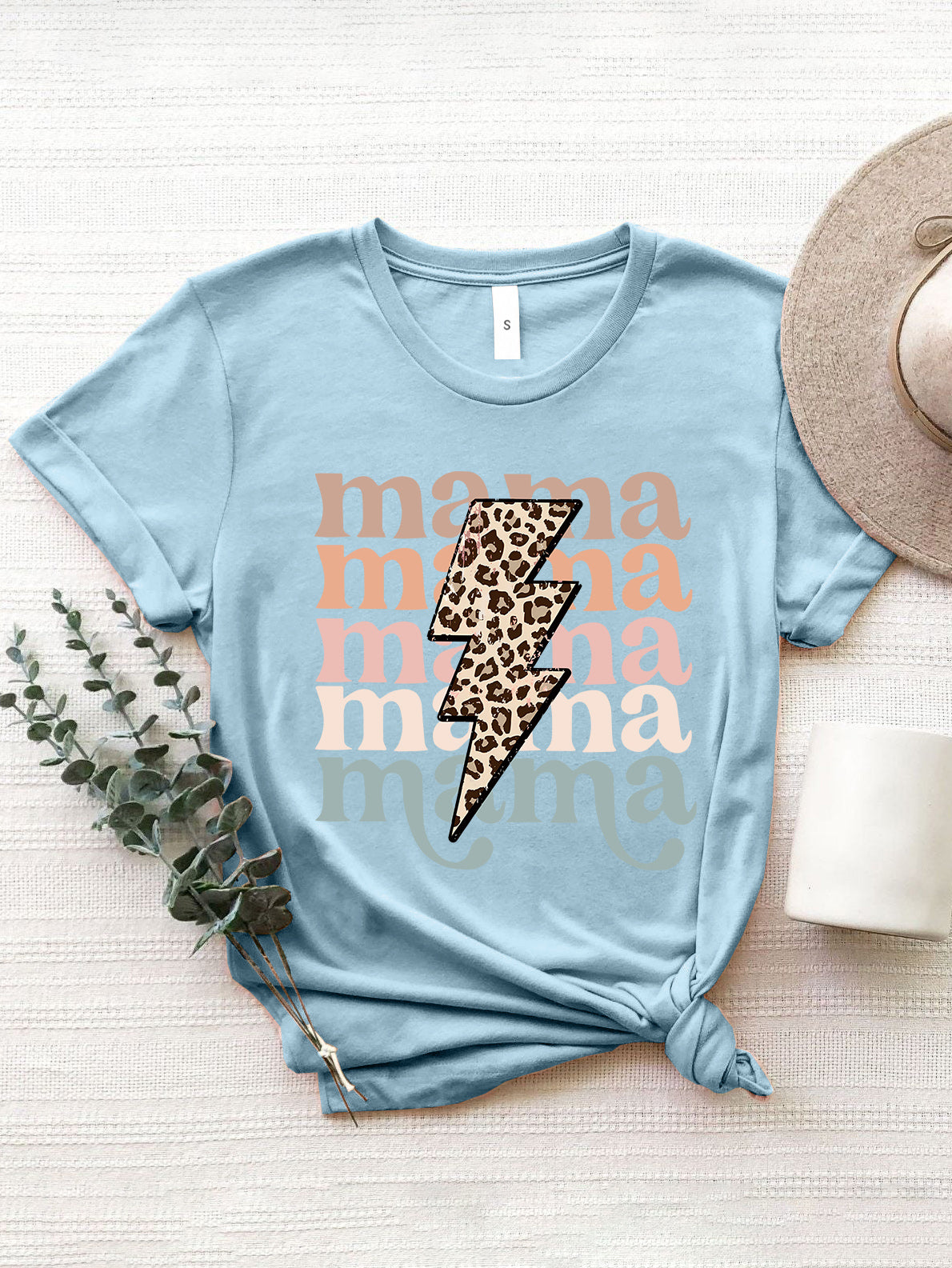 MAMA Round Neck Short Sleeve T-Shirt-Angel Casuals