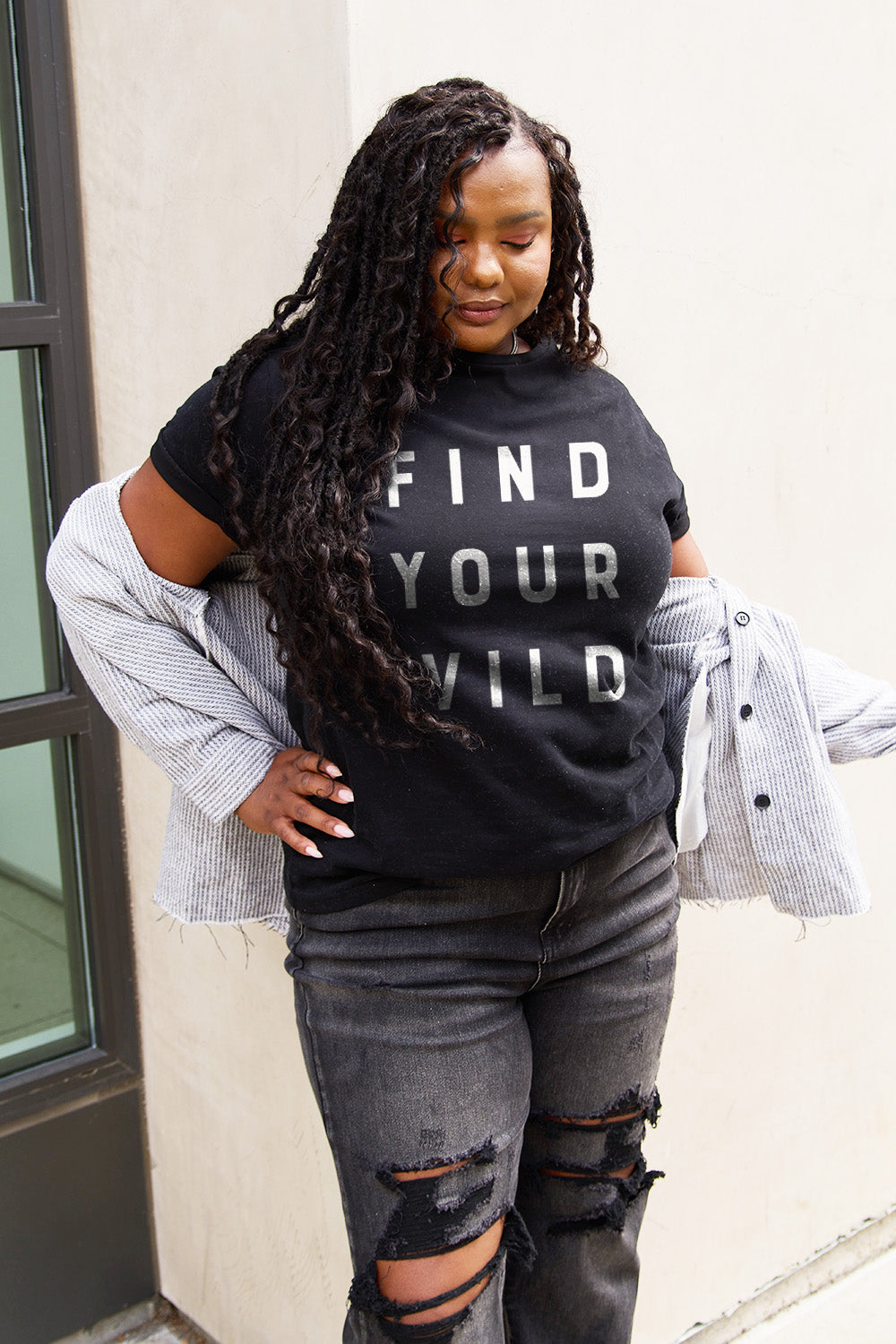 Simply Love Full Size FIND YOUR WILD Short Sleeve T-Shirt-Angel Casuals