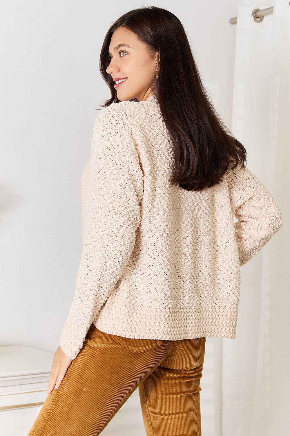 Double Take Open Front Long Sleeve Cardigan-Angel Casuals