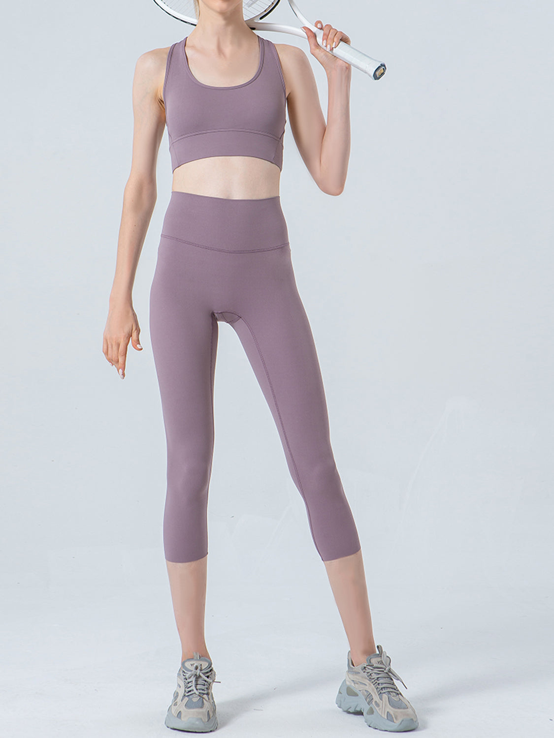 Wide Waistband Cropped Sports Leggings-Angel Casuals