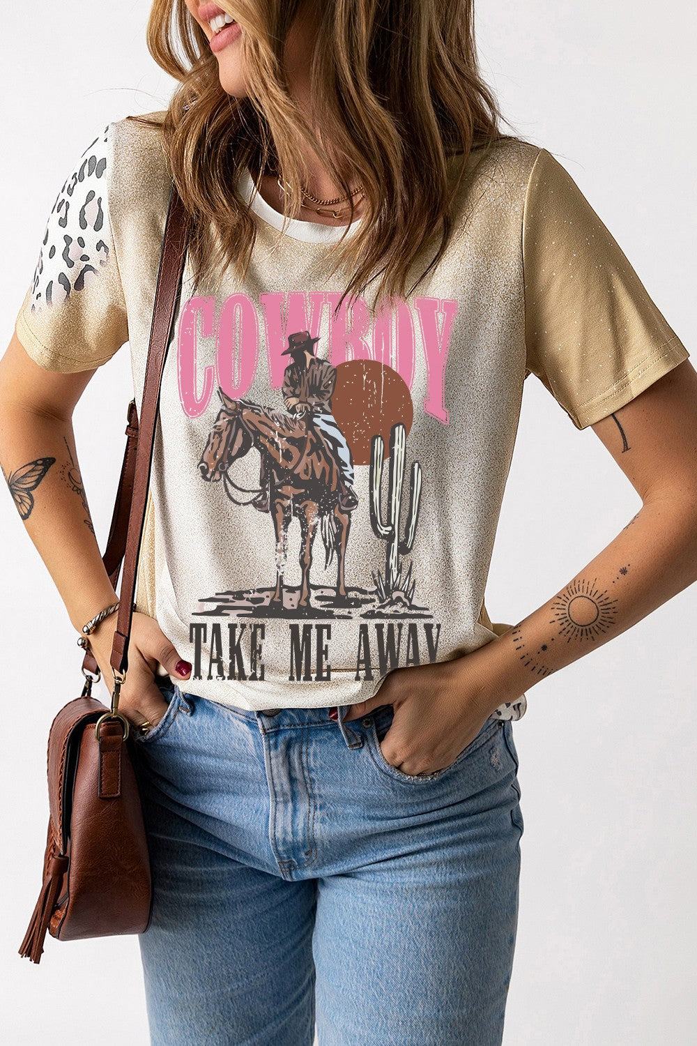 Graphic Round Neck Short Sleeve T-Shirt-Angel Casuals