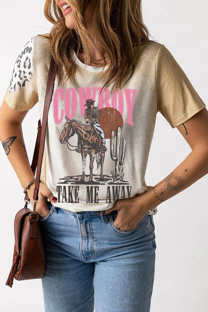 Graphic Round Neck Short Sleeve T-Shirt-Angel Casuals
