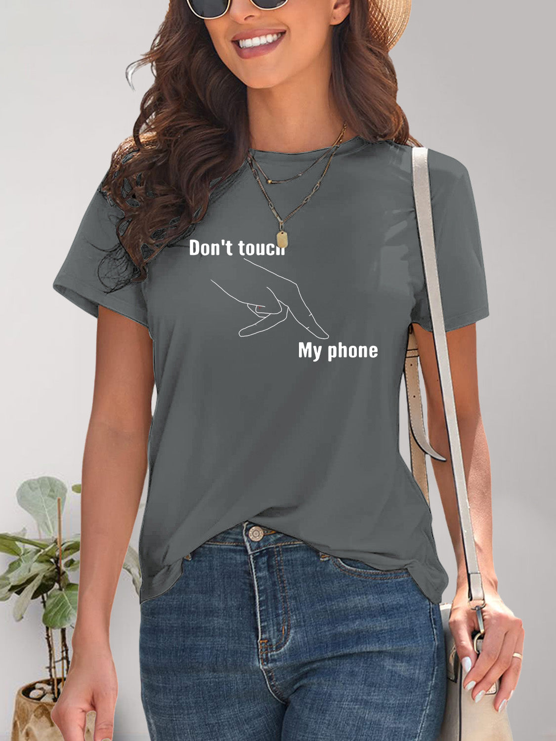 Graphic Round Neck Short Sleeve T-Shirt-Angel Casuals