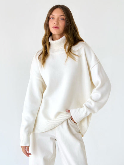 Turtleneck Long Sleeve Sweater-Angel Casuals