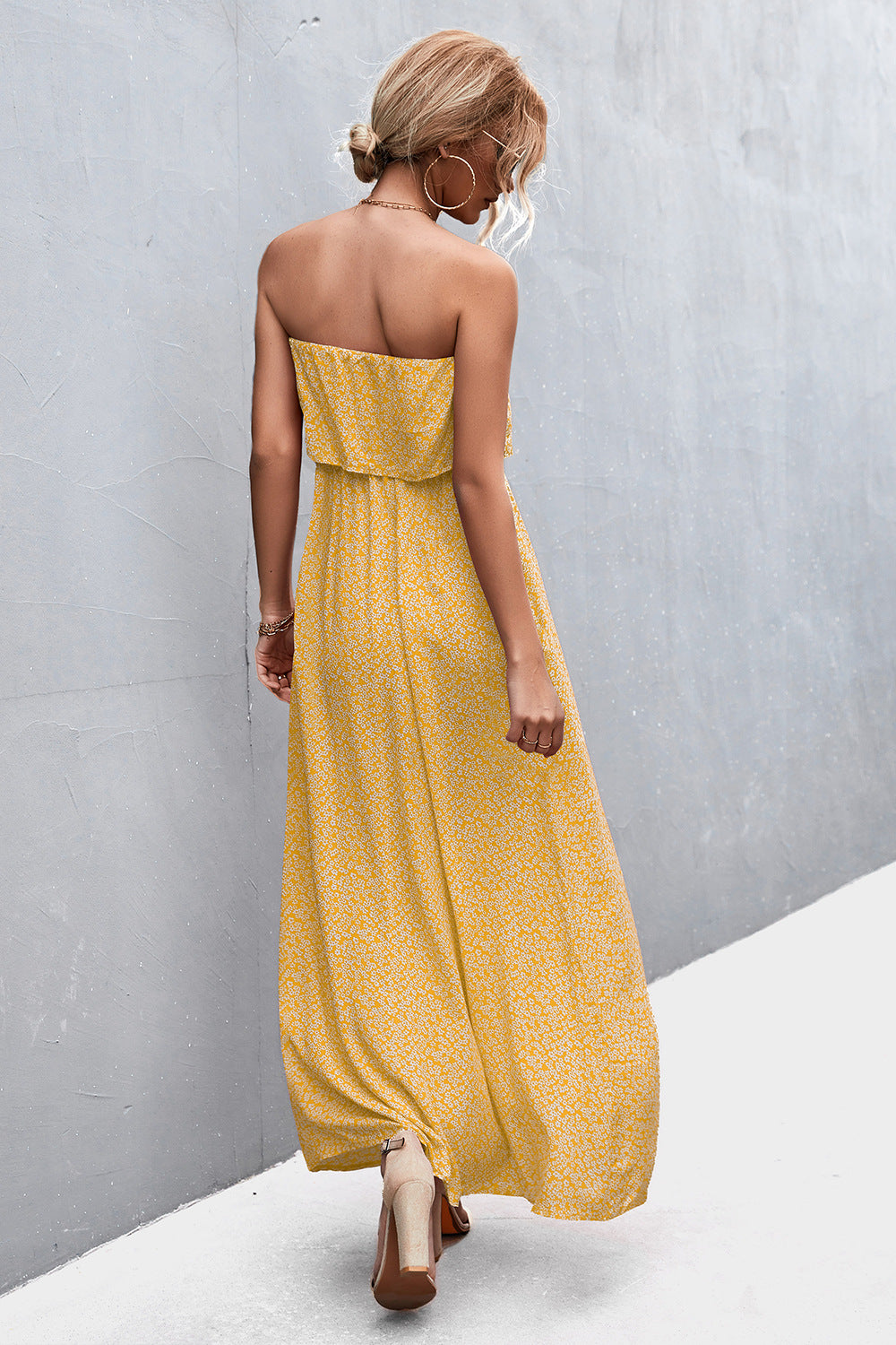 Strapless Split Maxi Dress-Angel Casuals