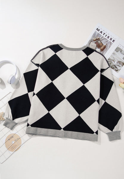 Color Block Button Down Long Sleeve Cardigan-Angel Casuals