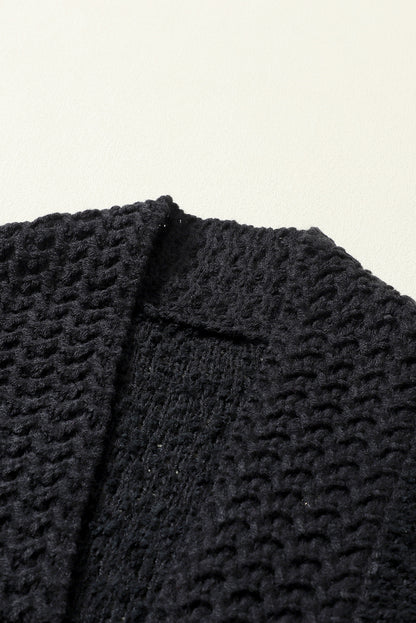 Solid Color Open Front Cardigan-Angel Casuals