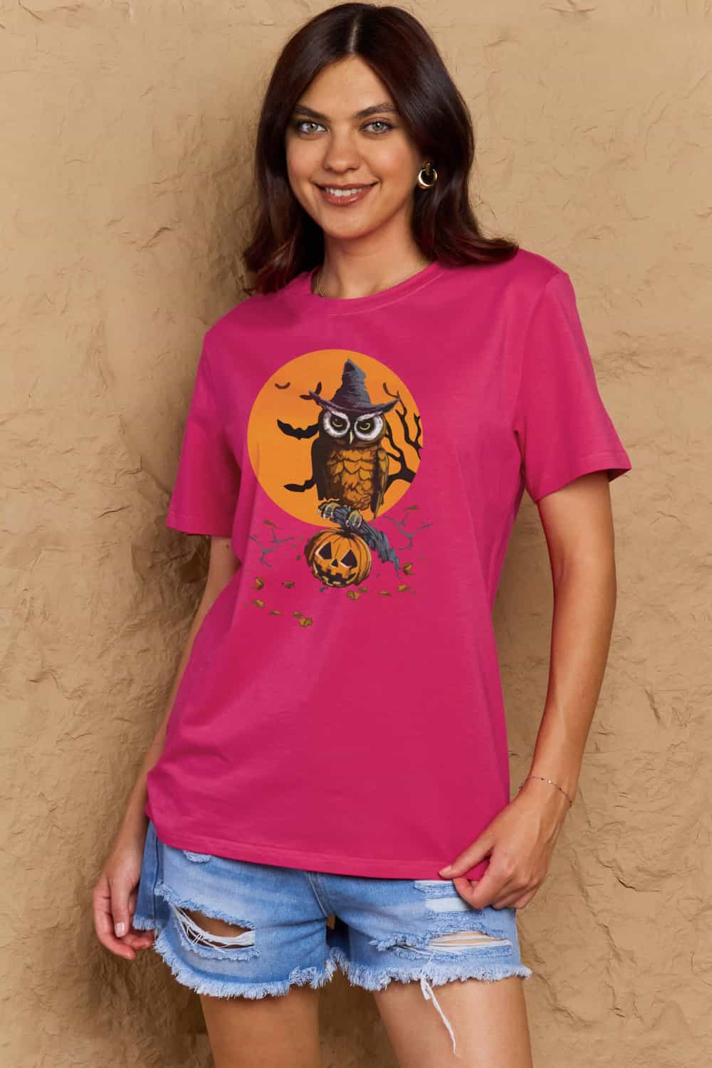 Simply Love Full Size Holloween Theme Graphic Cotton T-Shirt-Angel Casuals