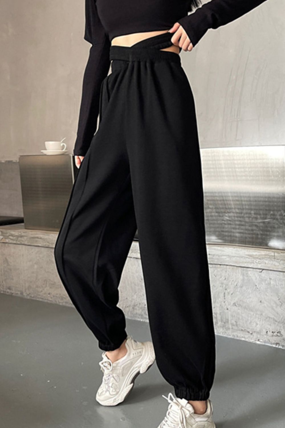 Crisscross Long Sweatpants-Angel Casuals