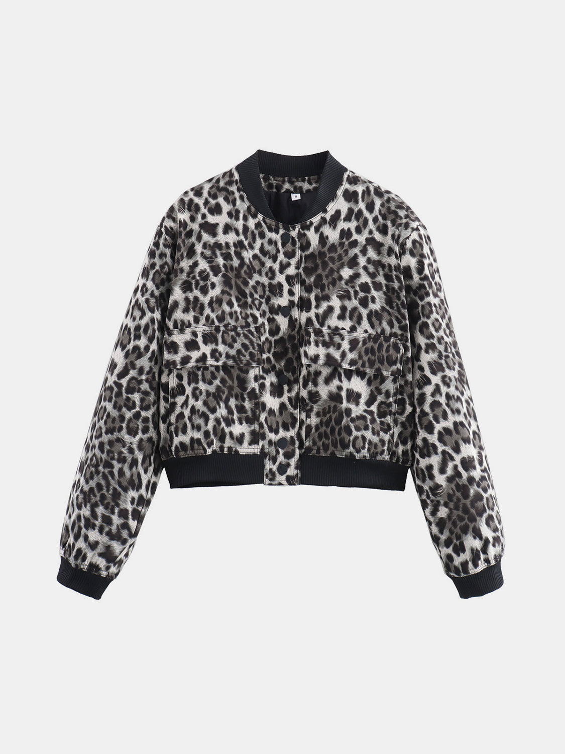 Pocketed Snap Down Baseball Collar Jacket-Angel Casuals
