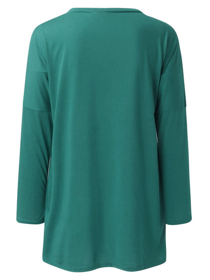 Full Size Round Neck Long Sleeve T-Shirt-Angel Casuals