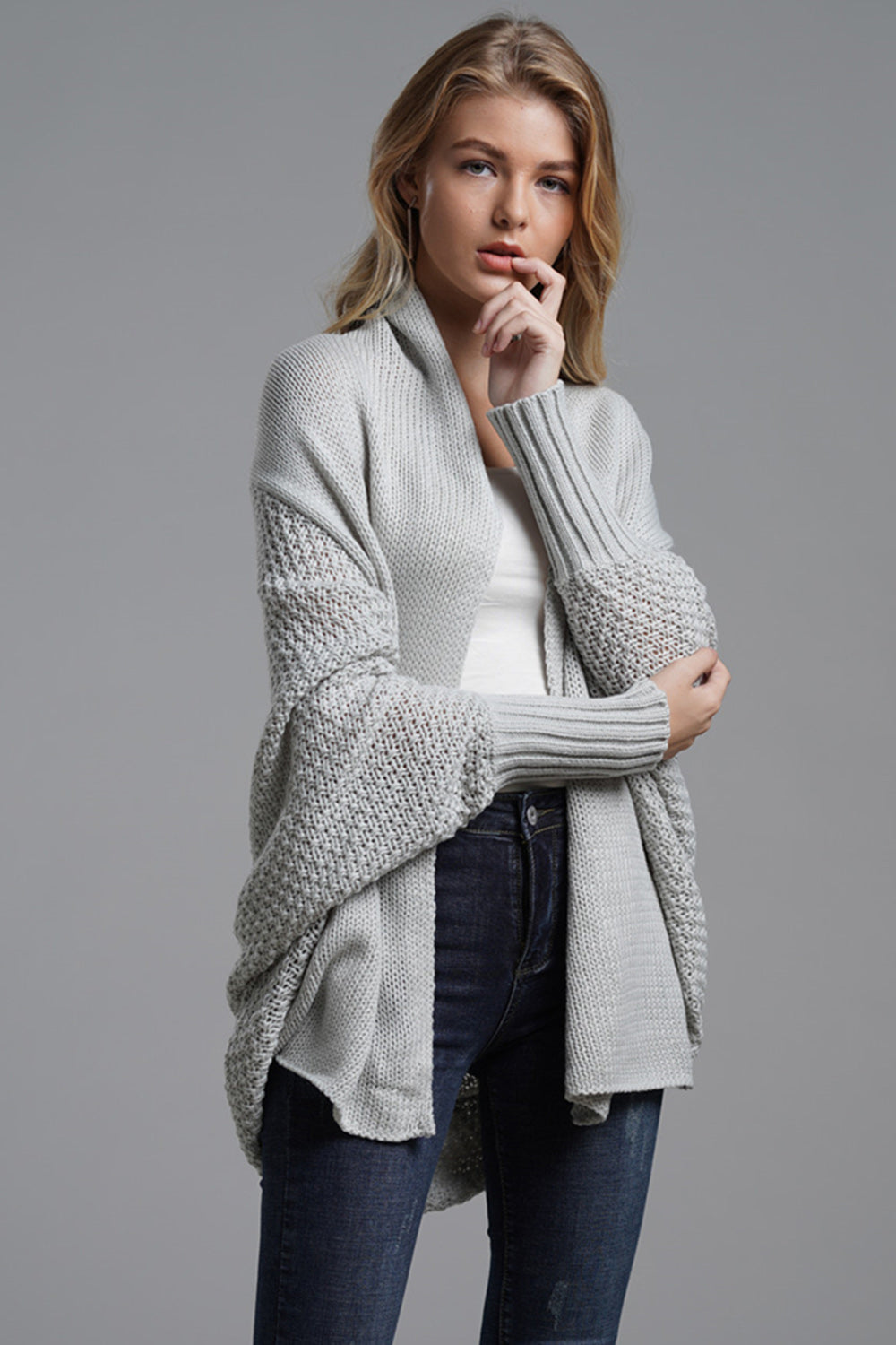 Open Front Batwing Sleeve Cardigan-Angel Casuals