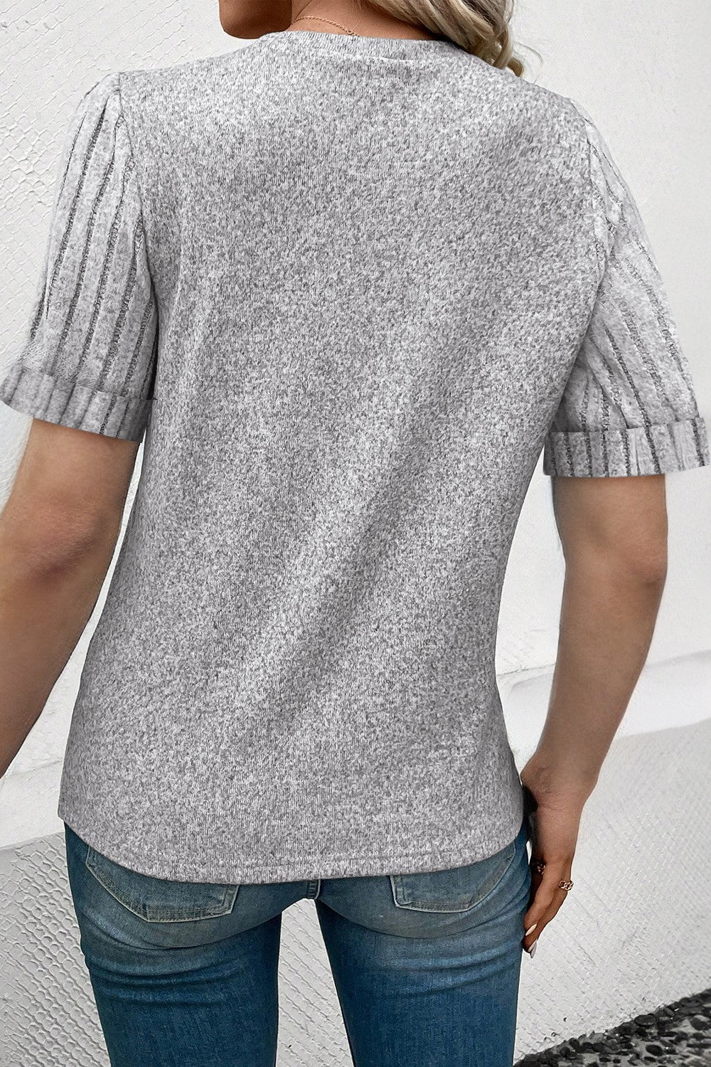 Round Neck Short Sleeve T-Shirt-Angel Casuals