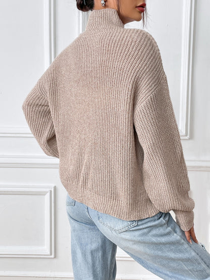 Turtleneck Long Sleeve Sweater-Angel Casuals