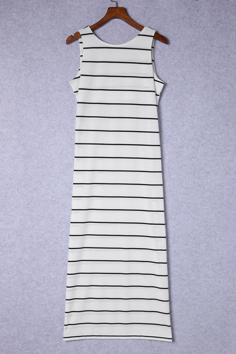 Striped Slit Sleeveless Maxi Dress-Angel Casuals