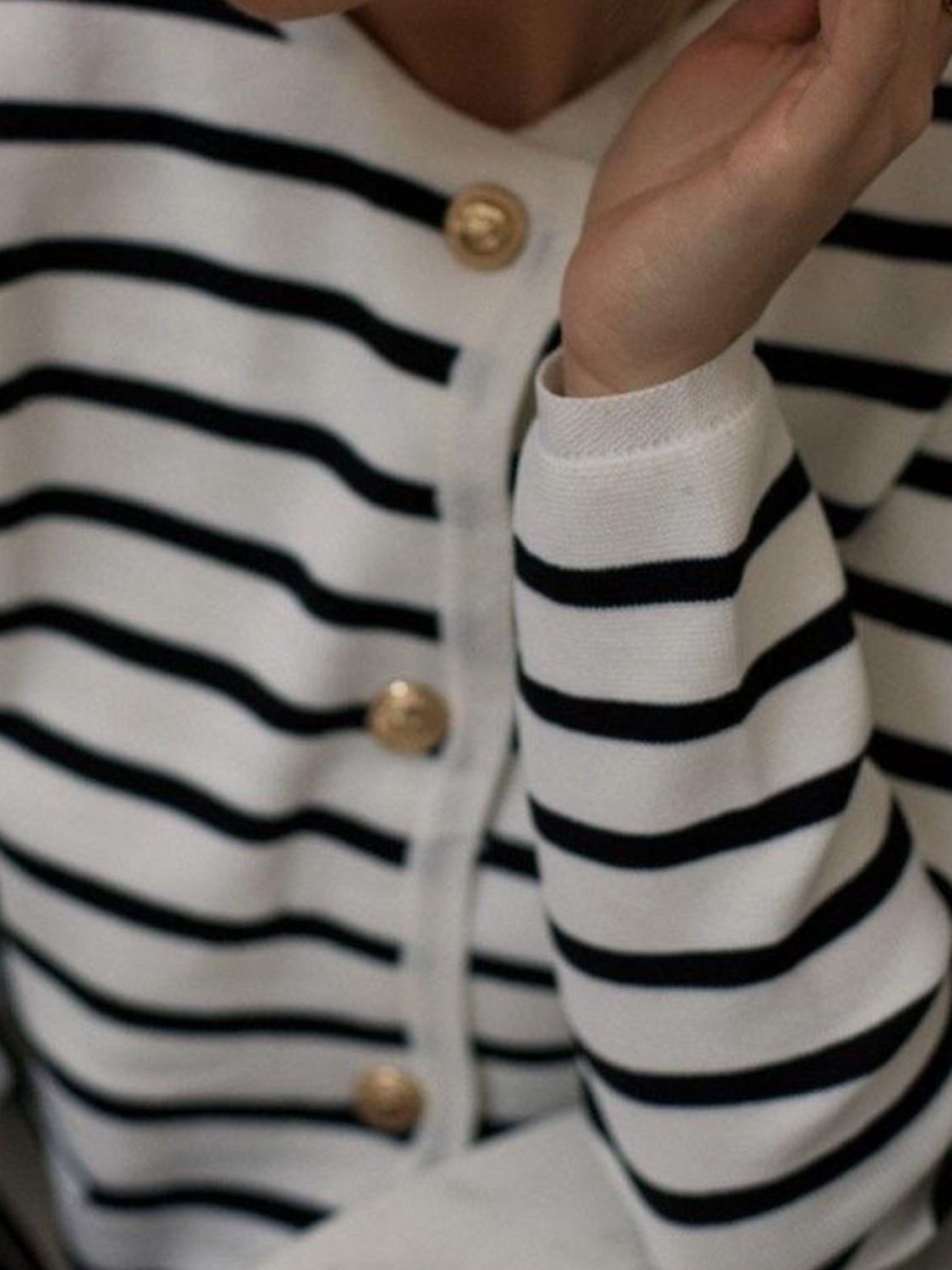 Striped Button Down Long Sleeve Cardigan-Angel Casuals