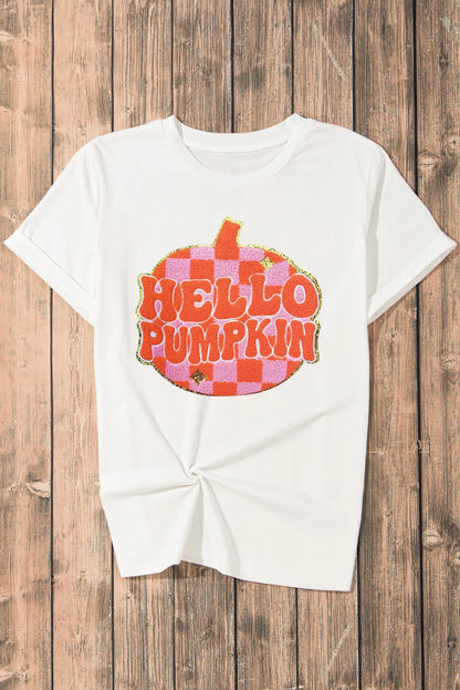 Pumpkin Round Neck Short Sleeve T-Shirt-Angel Casuals