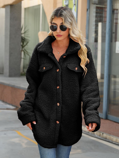 Button Down Collared Coat-Angel Casuals