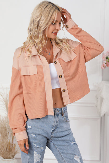 Button Down Dropped Shoulder Jacket-Angel Casuals