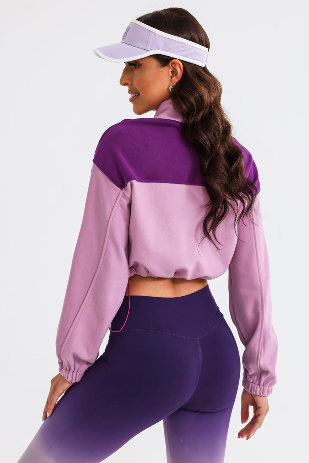 Contrast Drawstring Zip Up Jacket-Angel Casuals